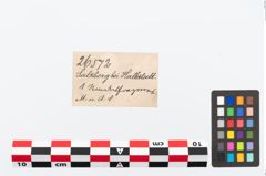 Etikett zu Bronzezylinderkopfnadel (NHMW-PRAE-026572)